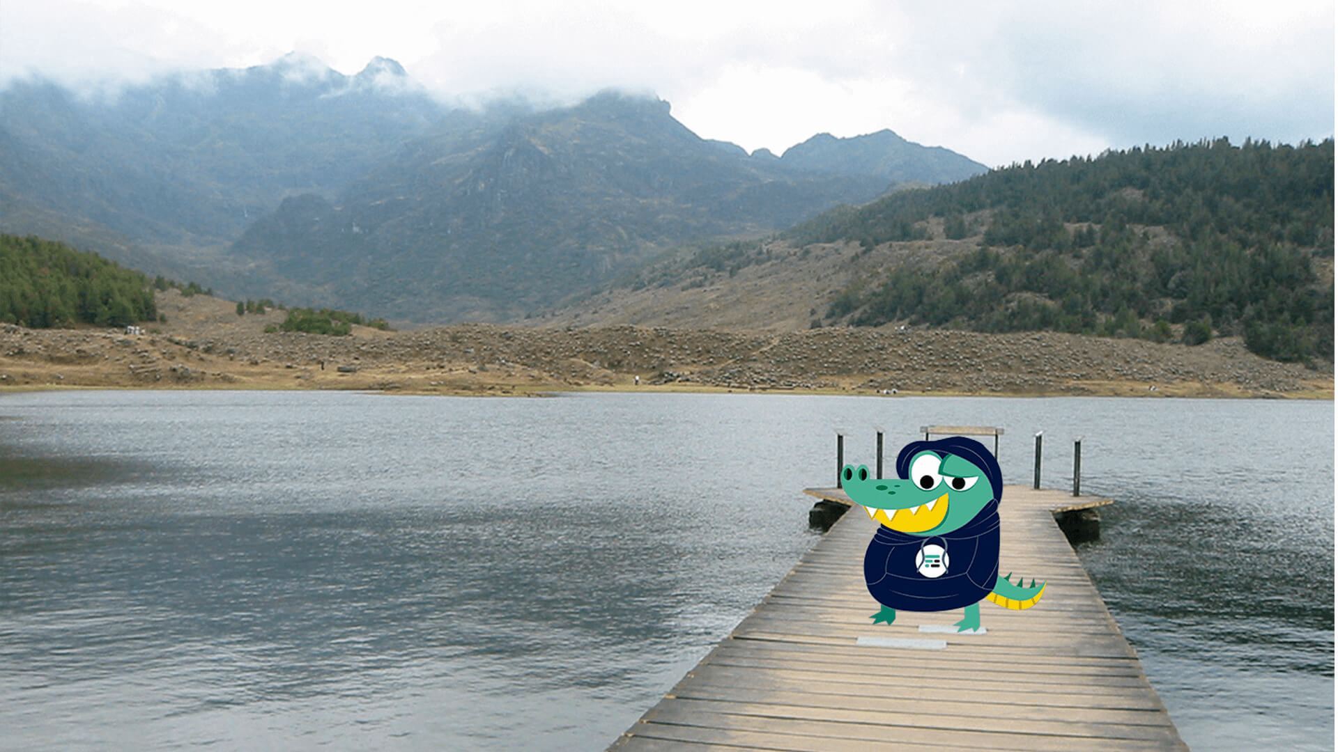 Cody en la laguna de Mucubají